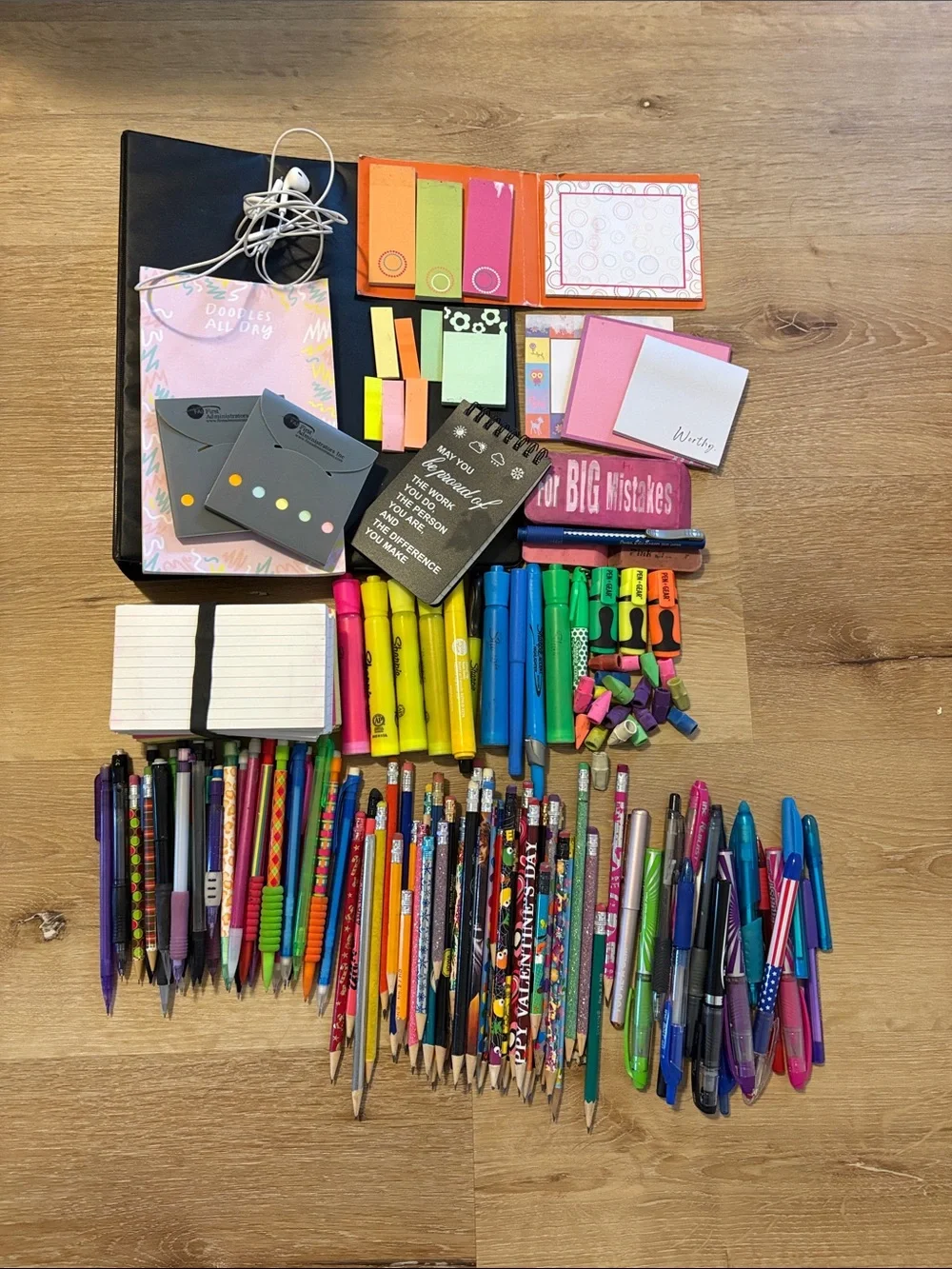 Mixed Stationery Lot - Pens, Pencils, Highlighters & Sticky Notes